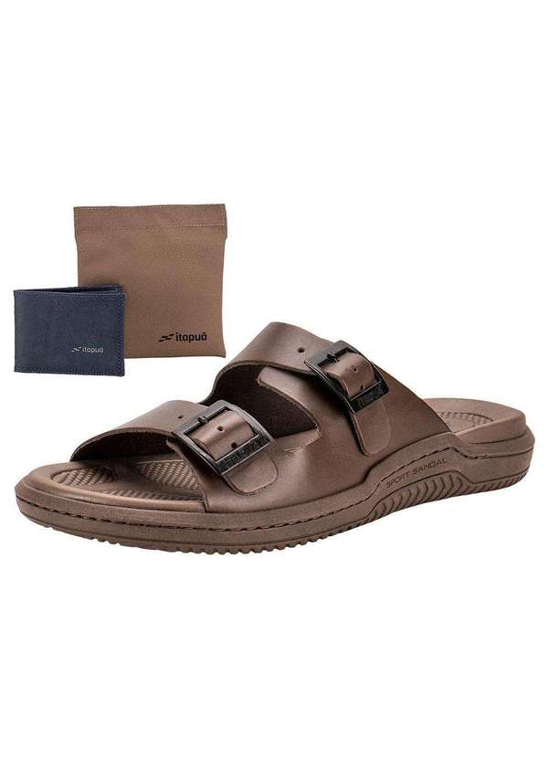 Itapua - Kit Chinelo Masculino e Carteira Itapuã 6831 - Café