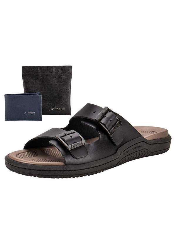 Itapua - Kit Chinelo Masculino e Carteira Itapuã 6831 - Preto