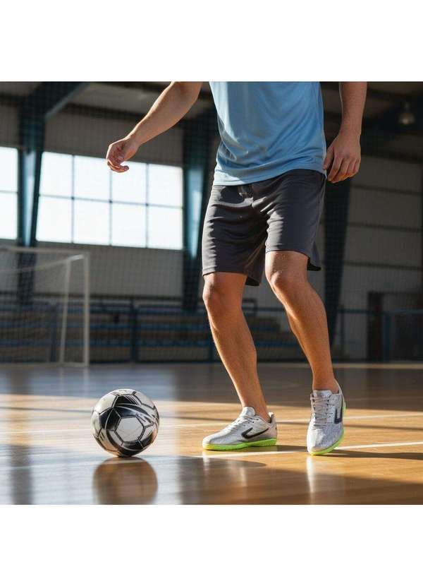 Topper - Chuteira Futsal Top Bast Topper Tp0481 Prata/Verde 2