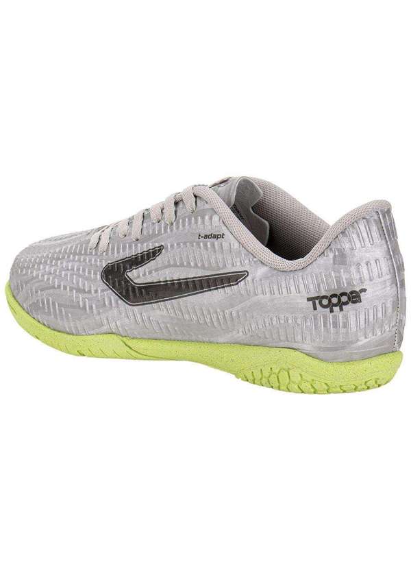 Topper - Chuteira Futsal Top Bast Topper Tp0481 Prata/Verde 3