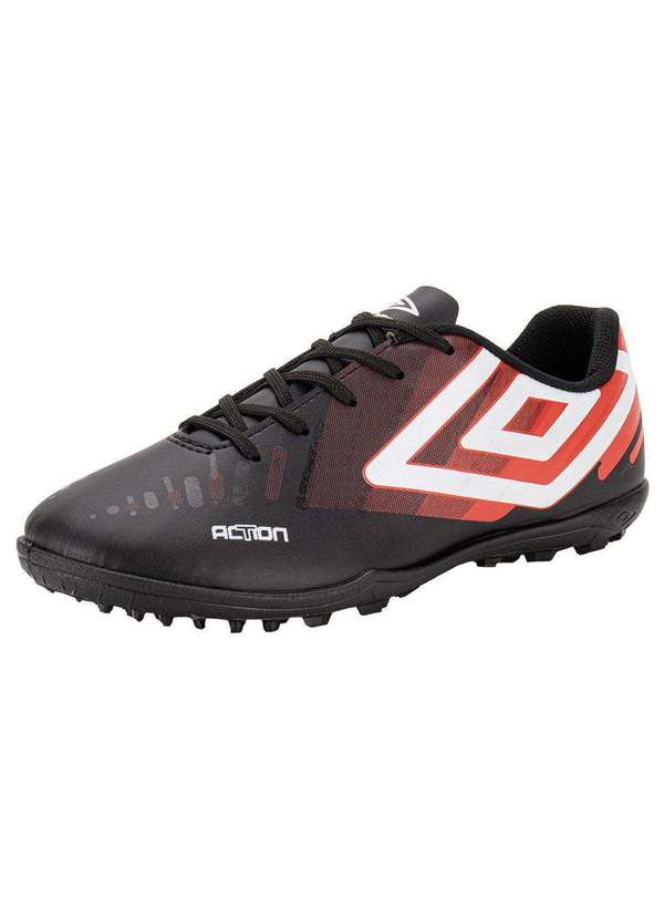 Umbro - Chuteira Masculina Society Action Umbro U01fb00249 - Preto/Vermelho 1