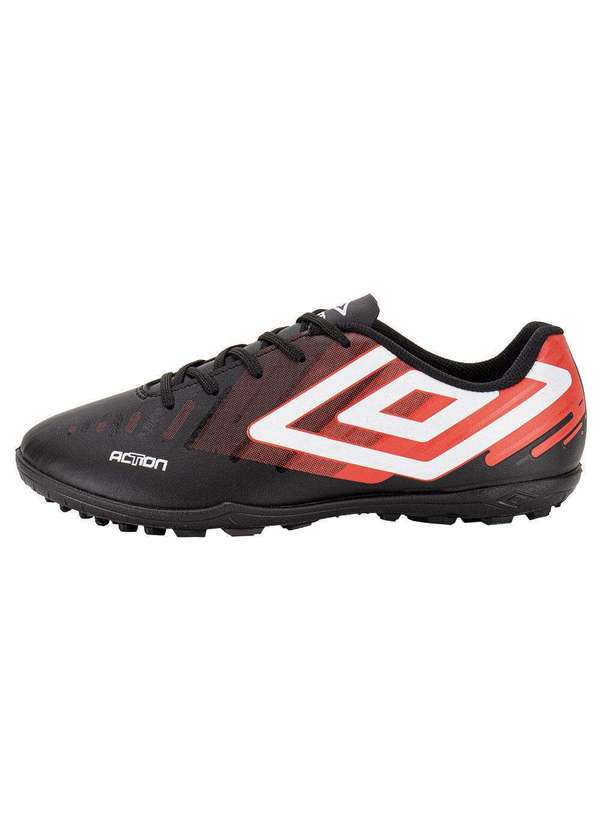 Umbro - Chuteira Masculina Society Action Umbro U01fb00249 - Preto/Vermelho 2