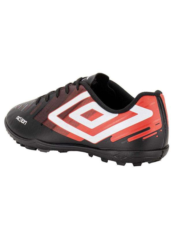 Umbro - Chuteira Masculina Society Action Umbro U01fb00249 - Preto/Vermelho 3