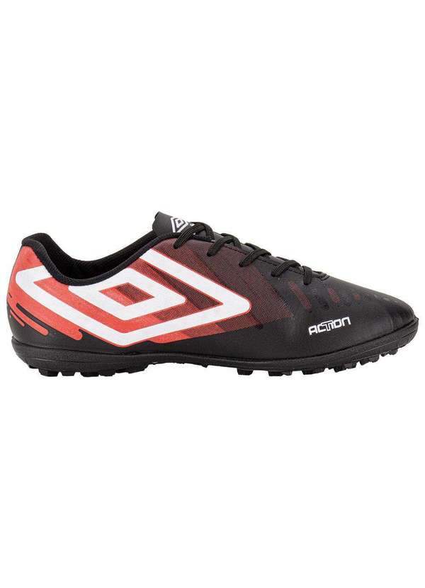 Umbro - Chuteira Masculina Society Action Umbro U01fb00249 - Preto/Vermelho 5