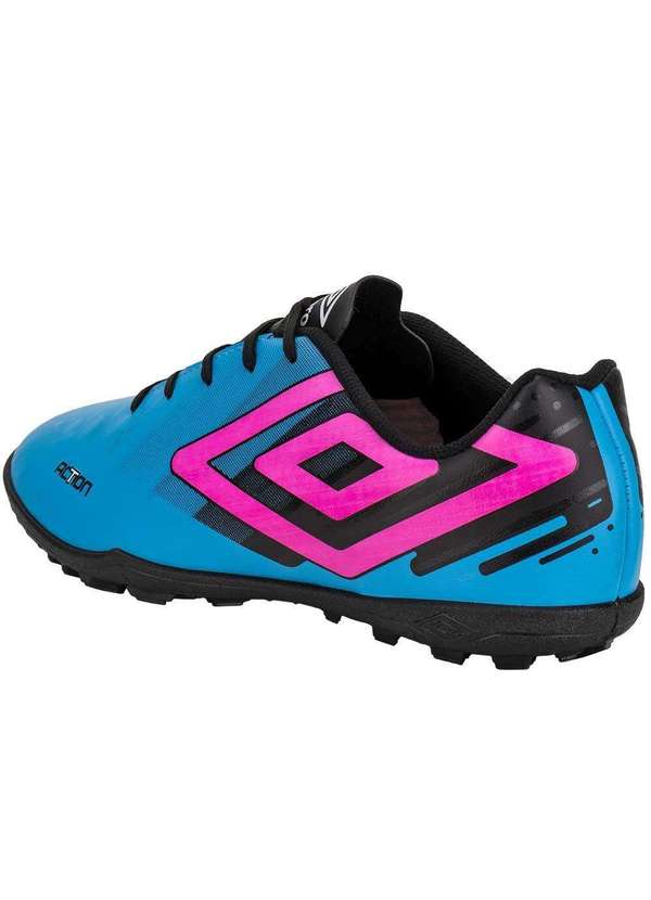 Umbro - Chuteira Masculina Society Action Umbro U01fb00249 Azul/Rosa 3