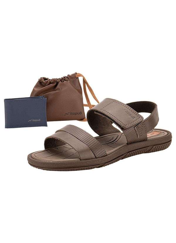 Itapua - Kit Sandália Masculina e Carteira Itapuã 753 - Café