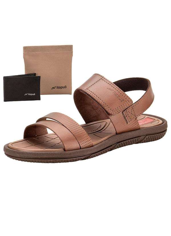 Itapua - Kit Sandália Masculina e Carteira Itapuã 753 - Caramelo