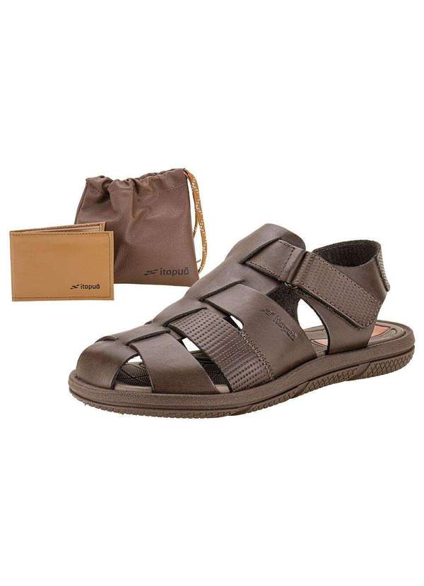 Itapua - Kit Sandália Masculina e Carteira Itapuã 754 - Café