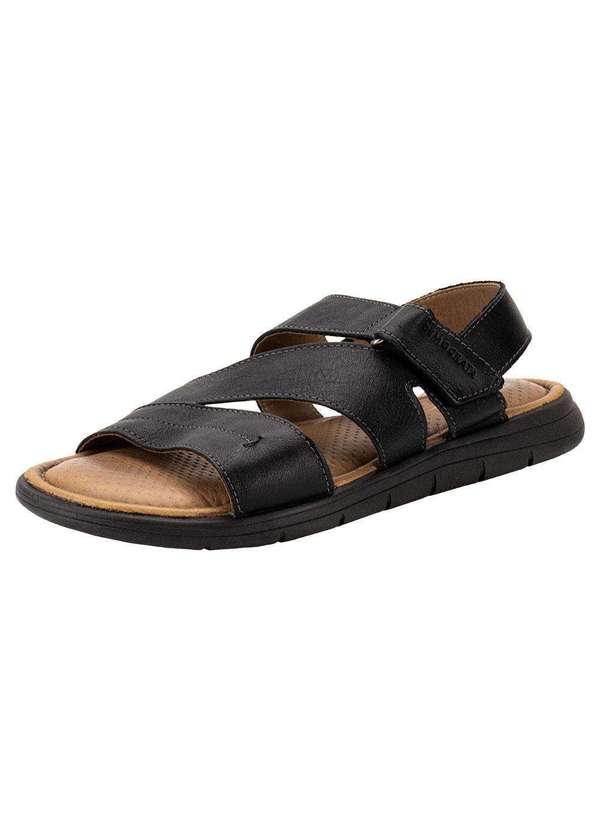 Democrata - Sandália Masculina Denim Soul Democrata 015135 - Preto