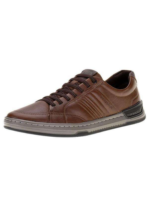 Democrata - Sapatênis Masculino Denim Shift Democrata - 151119 - Caramelo 01