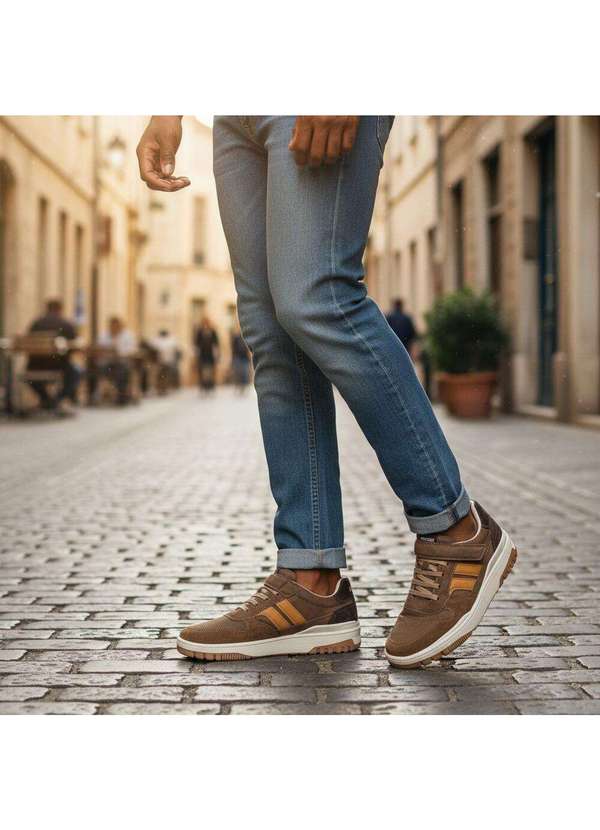 Ferracini - Sapatênis Masculino Max Ferracini 7403 Café/Bege 2