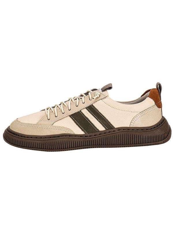 Democrata - Sapatênis Masculino Vibe Democrata 625101 Bege/Verde