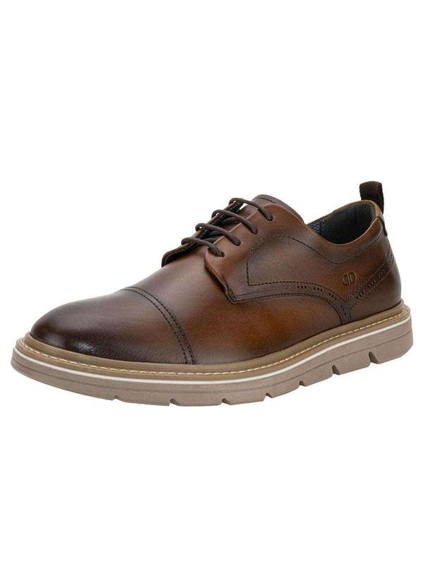 Democrata - Sapato Masculino Jeff Democrata 604101 - Caramelo
