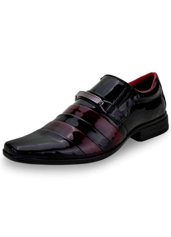 Bkarellus - Sapato Masculino Social Bkarellus - 7007 - Preto/Vermelho