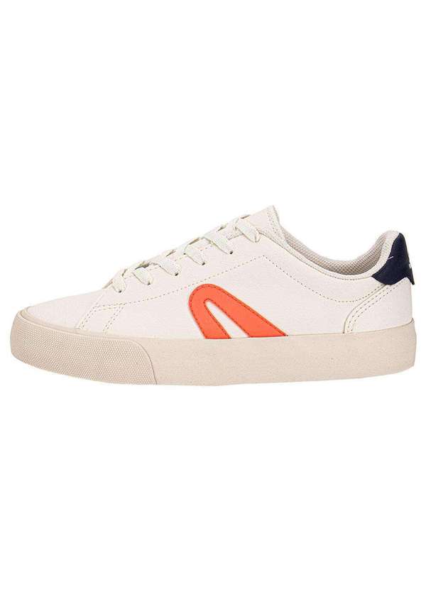 Rainha - Tênis Casual York Rainha Ra0243 - Branco/Laranja 2