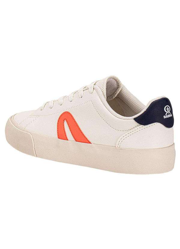 Rainha - Tênis Casual York Rainha Ra0243 - Branco/Laranja 3