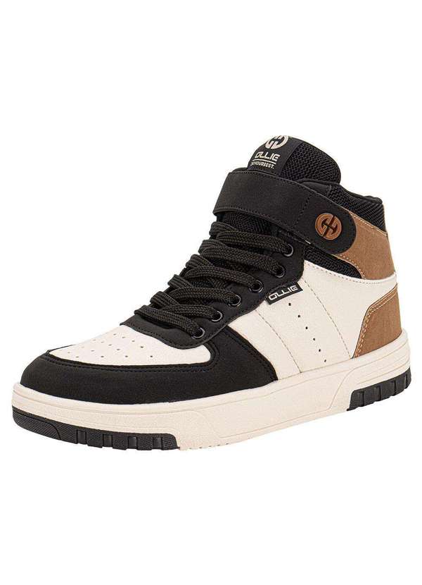 Ollie - Tênis Masculino Cano Alto Alpha 3 Ollie 400 - Bege/Preto 1