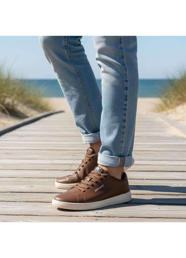 West Coast - Tênis Masculino Casual Capri West Coast 313097 Camel 2
