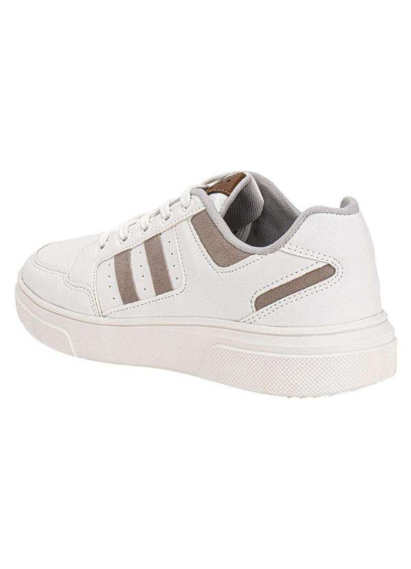 Confort Way - Tênis Masculino Casual Confort Way 502404 Branco/Cinza 3