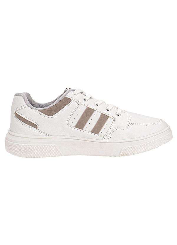Confort Way - Tênis Masculino Casual Confort Way 502404 Branco/Cinza 5