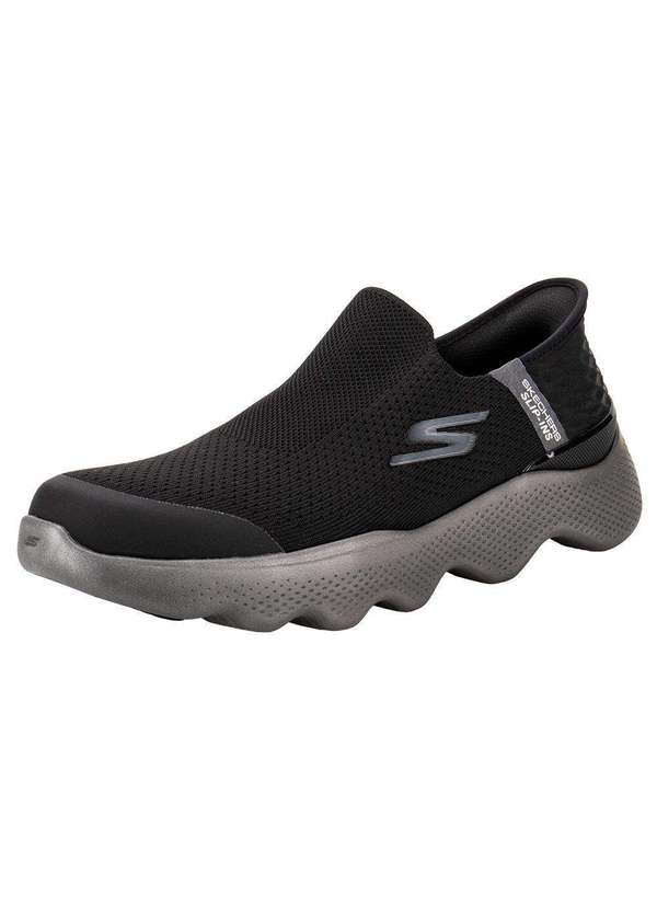 Skechers - Tênis Masculino Go Walk Massage Fit Current Skechers 216411 - Preto/Cinza