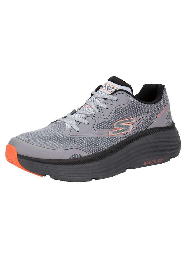 Skechers - Tênis Masculino Max Cushioning Endeavour - Space Angle Skechers - Cinza/Laranja