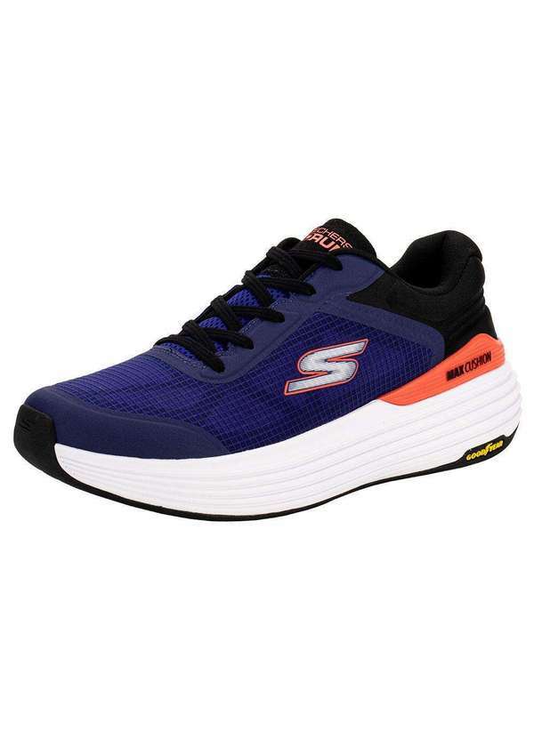 Skechers - Tênis Masculino Max Cushioning Suspension Skechers 220932 - Azul/Laranja