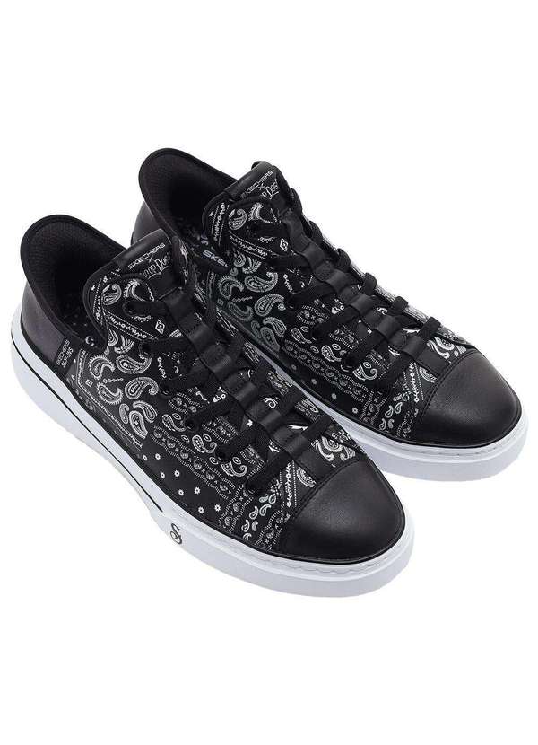 Skechers - Tênis Masculino Snoop Dogg: Snoop One- Double G Leather - Preto/Branco