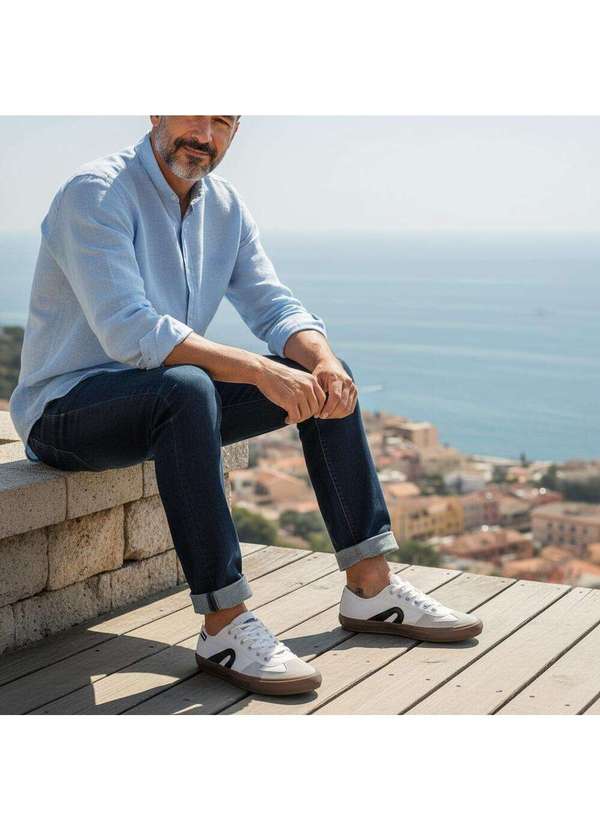 Rainha - Tênis Masculino Vl 2500 Rainha Ra0001 Branco/Preto 2