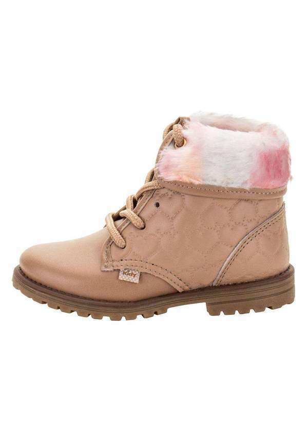 Kidy - Bota Infantil Coturno Fashion Kidy 0840086 - Bege/Rosa 2