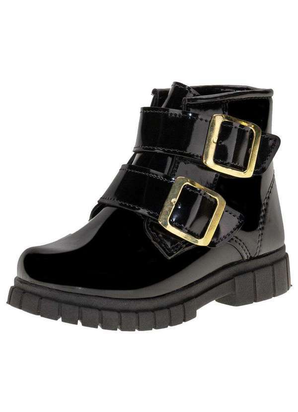 Fuffy - Bota Infantil Coturno Fuffy 13525 - Verniz/Preto