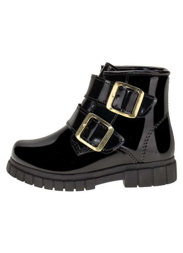 Fuffy - Bota Infantil Coturno Fuffy 13525 - Verniz/Preto 2