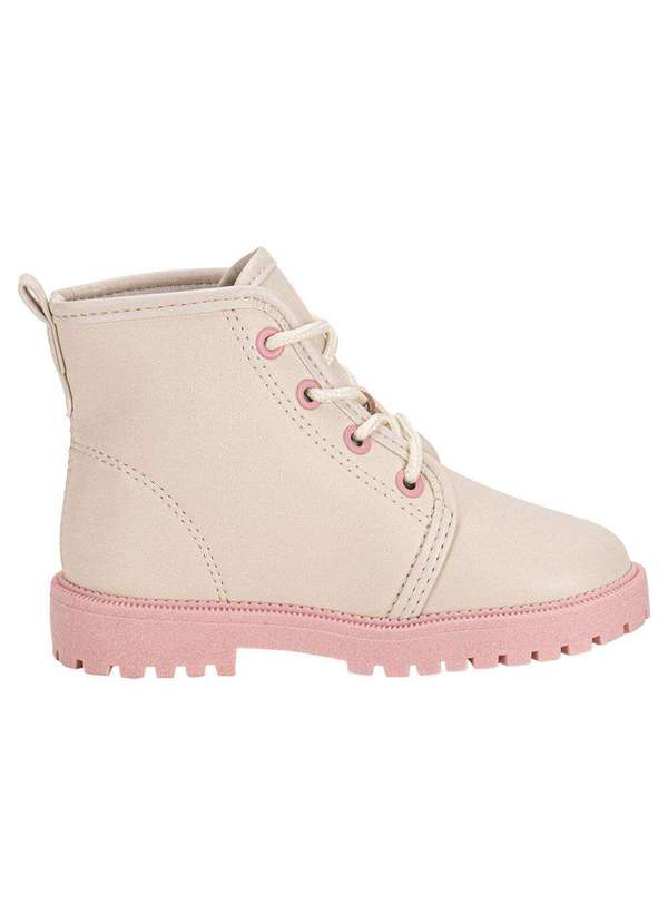 Molekinha - Bota Infantil Coturno Molekinha 2126525 - Bege/Rosa 5
