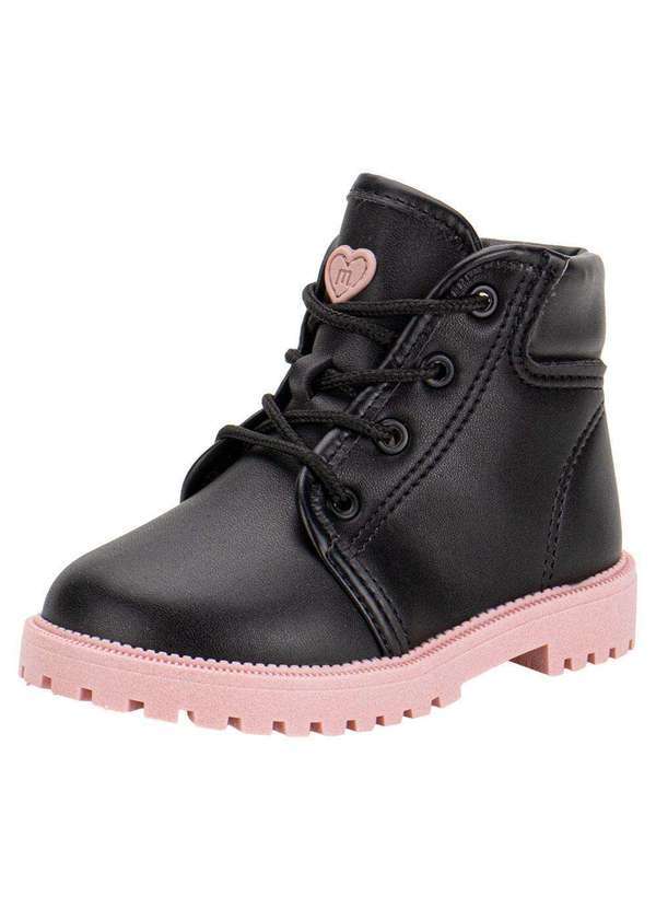 Molekinha - Bota Infantil Coturno Molekinha 2126528 - Preto/Rosa 1
