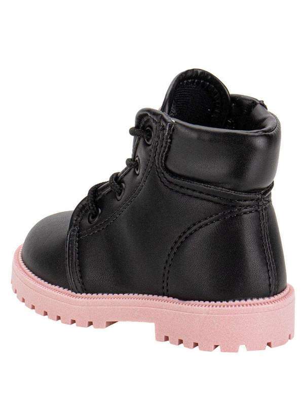 Molekinha - Bota Infantil Coturno Molekinha 2126528 - Preto/Rosa 3
