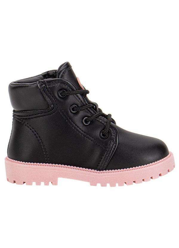 Molekinha - Bota Infantil Coturno Molekinha 2126528 - Preto/Rosa 5