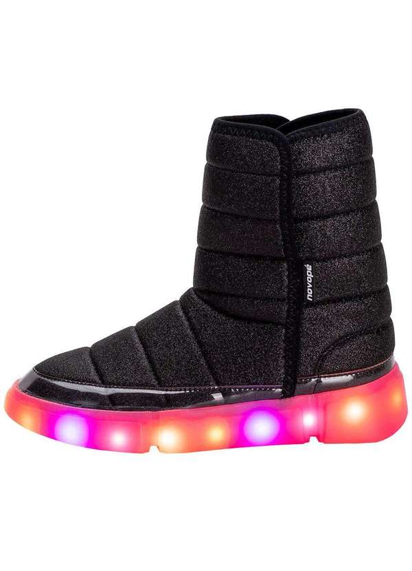 Novopé - Bota Infantil Feminina Led Novopé - 50001385 - Preto/Rosa 2