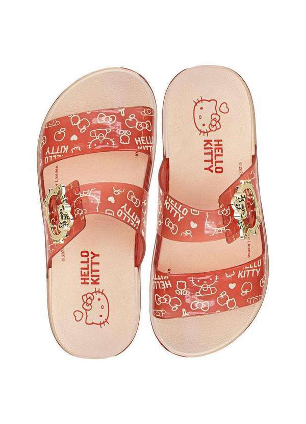 Grendene Kids - Chinelo Infantil Slide Hello Kitty Summer Grendene Kids 23280 - Bege/Vermelho 1