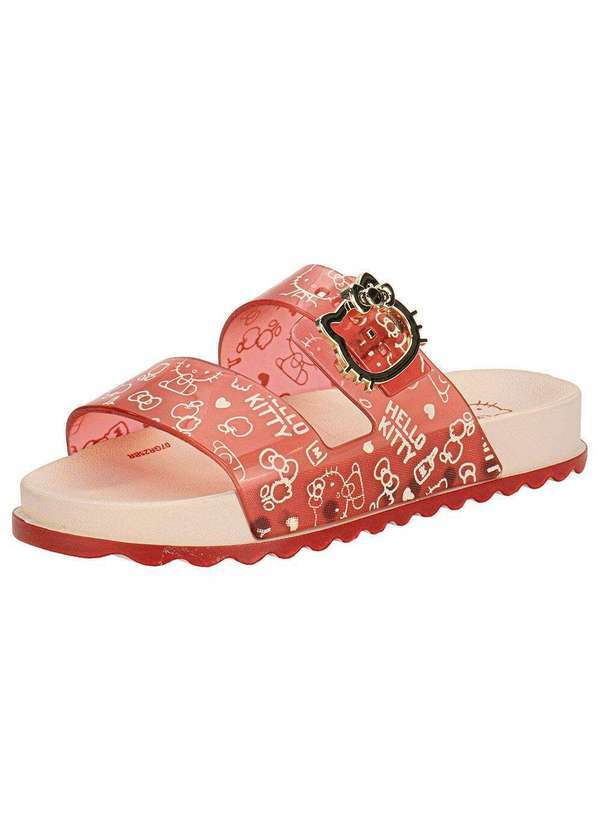 Grendene Kids - Chinelo Infantil Slide Hello Kitty Summer Grendene Kids 23280 - Bege/Vermelho 2