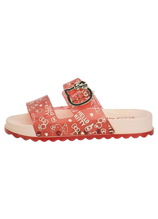 Grendene Kids - Chinelo Infantil Slide Hello Kitty Summer Grendene Kids 23280 - Bege/Vermelho 3