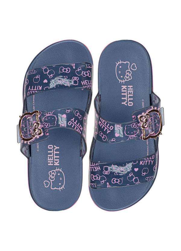 Grendene Kids - Chinelo Infantil Slide Hello Kitty Summer Grendene Kids 23280 - Azul/Rosa