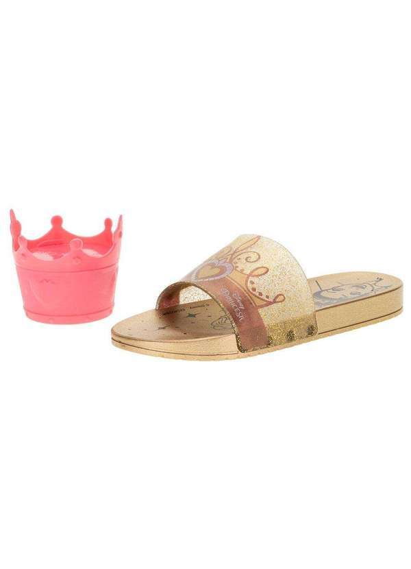 Grendene Kids - Kit Chinelo Slide Disney Princesas Porta Joias Grendene Kids - Ouro