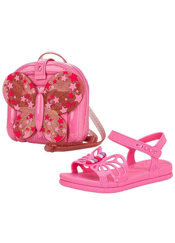 Grendene Kids - Kit Sandália Barbie Fly  Mochila Grendene Kids 23268 Pink
