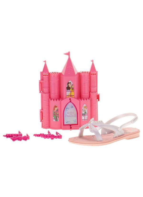 Grendene Kids - Kit Sandália Disney Castelo Real Grendene Kids - 22954 - Branco/Rosa