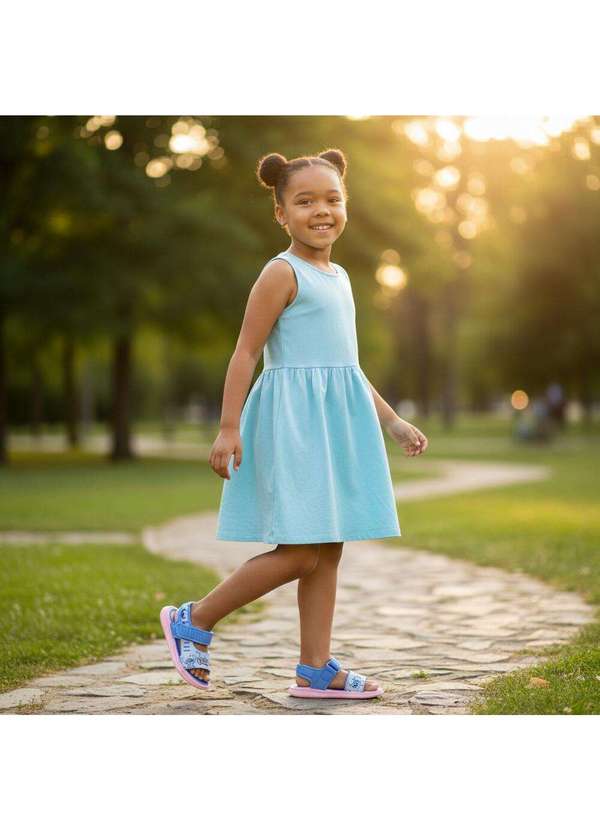 Grendene Kids - Kit Sandália Infantil Baby Disney Lunch Time Grendene Kids Azul/Rosa 2