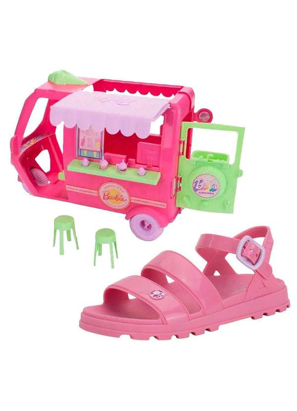 Grendene Kids - Kit Sandália Infantil Barbie e Sorveteria Grendene Kids 23221 Rosa
