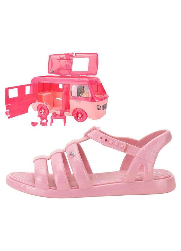 Grendene Kids - Kit Sandália Infantil Barbie Road Trip e Motorhome Grendene Rosa 01 2