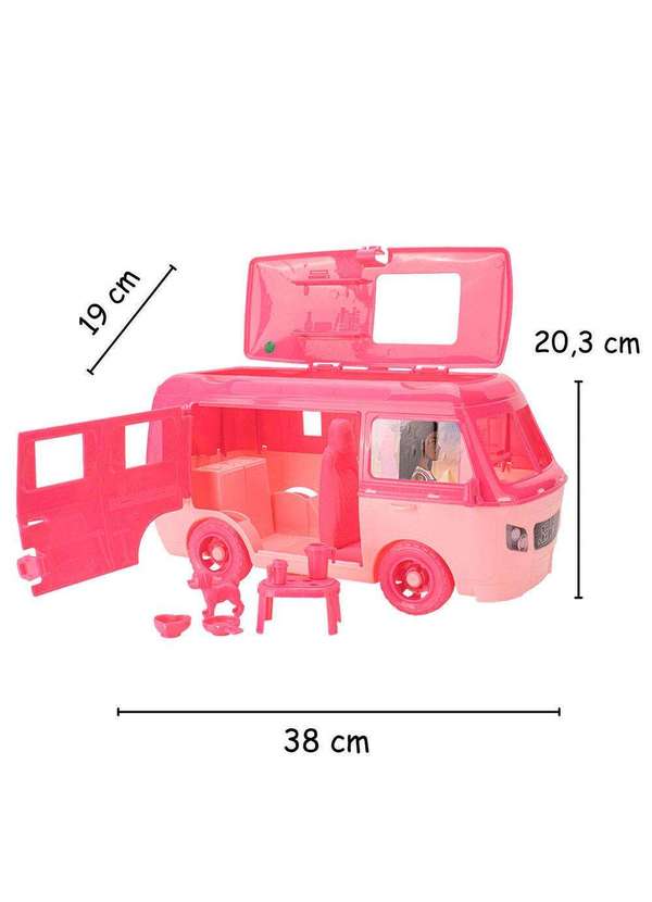 Grendene Kids - Kit Sandália Infantil Barbie Road Trip e Motorhome Grendene Rosa 01 5