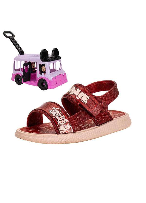 Grendene Kids - Kit Sandália Infantil Disney Tour e Ônibus Grendene Kids 23272 - Vermelho/Rosa 1