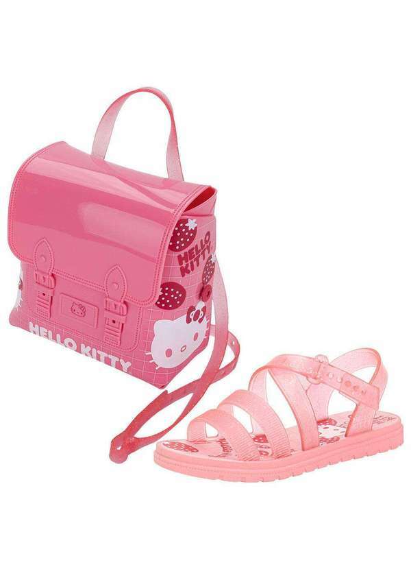 Grendene Kids - Kit Sandália Infantil Hello Kitty Sweet Mochila Grendene Kids Rosa 1